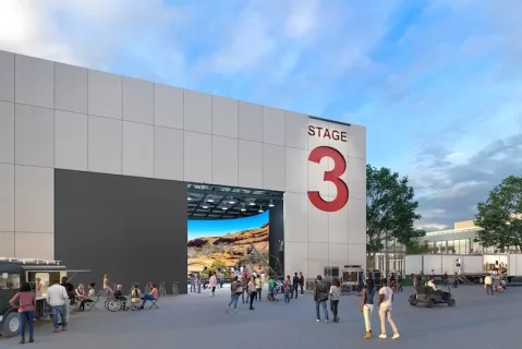A visual representation of the upcoming Netflix production facility at Fort Monmouth.