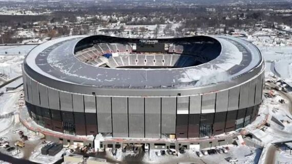 Latest drone image of the New Highmark Stadium.