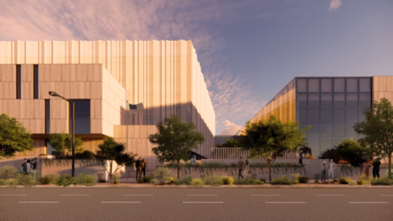 A close-up, south-facing rendering of the future Tabulation and <yoastmark class=