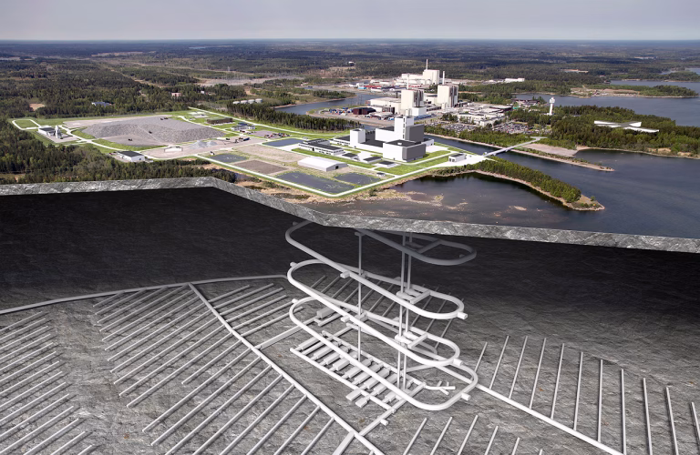 SKB’s rendering of the completed repository beneath the Forsmark NPP