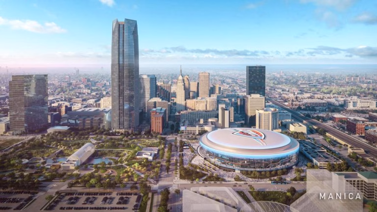 Oklahoma City Reveals Stunning Renderings for $1B Downtown Arena