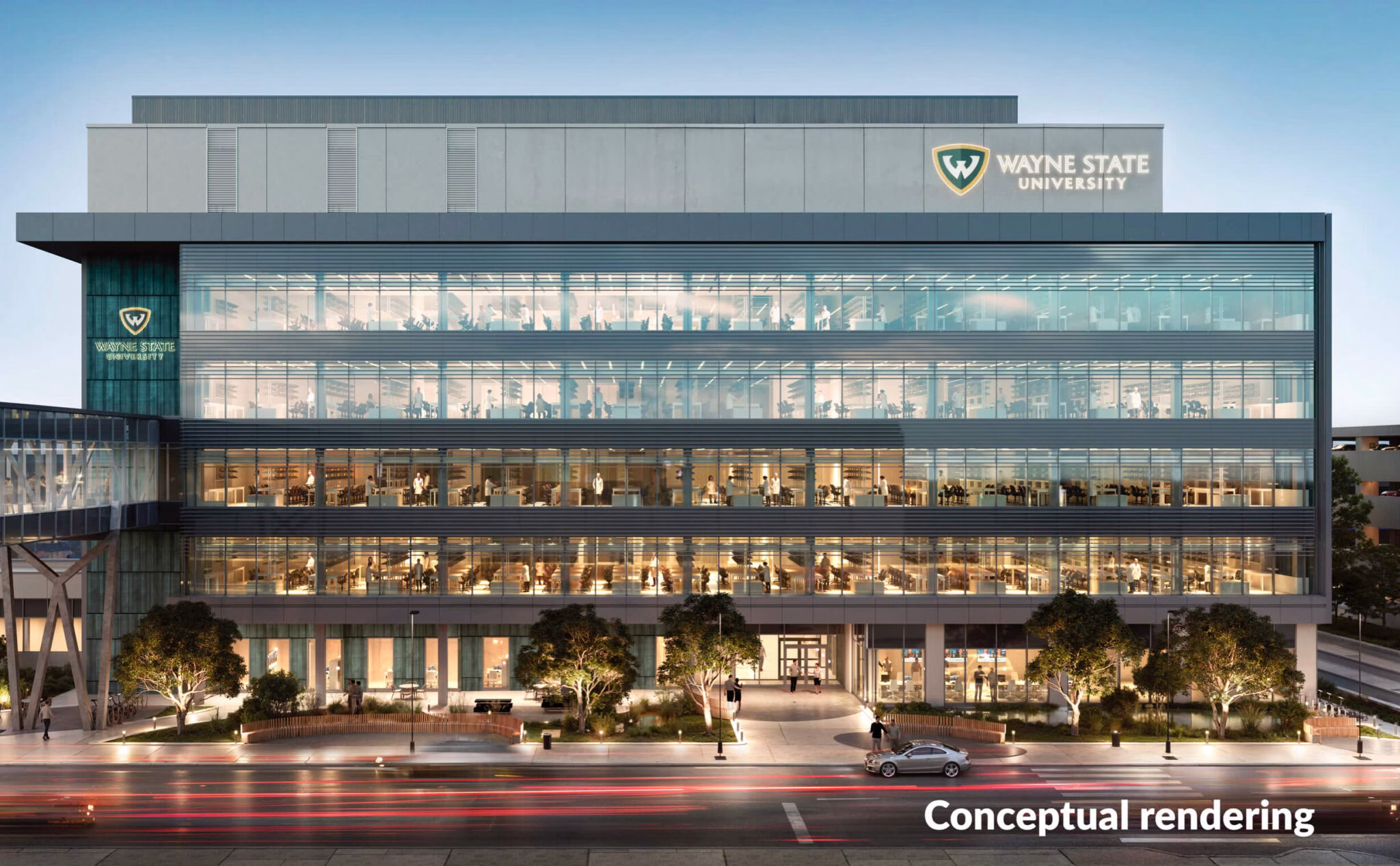 Conceptual rendering of the Health Sciences Research Building