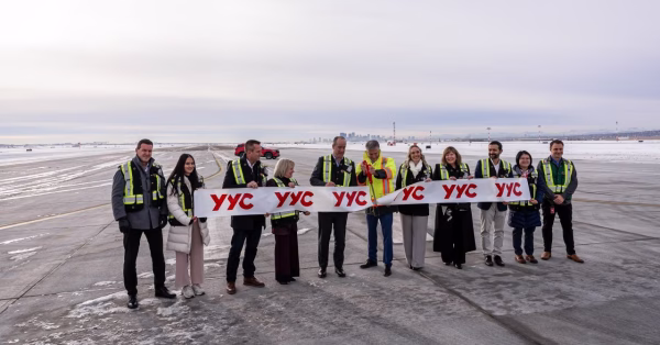 Crew opening the Calgary International Airport west runway