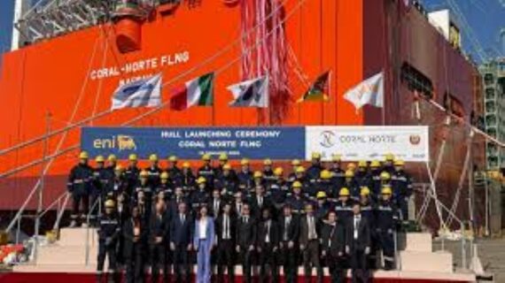 Hull launch for Coral Norte floating LNG (FLNG) project that took place on January 16, 2026, in Geoje, South Korea.