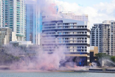 Photo courtesy of Swire Properties – Implosion of former Mandarin Oriental Hotel