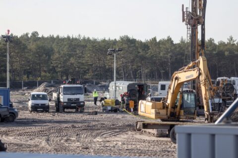 Early construction works for Poland's first nuclear power plant site at the Baltic Sea coast. Courtesy PEJ