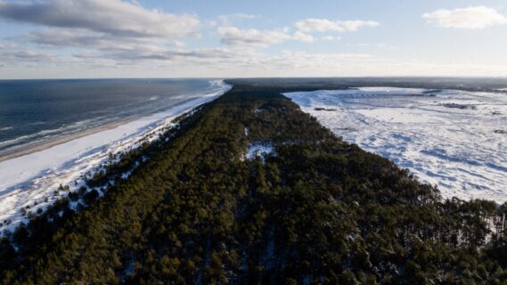 Recent aerial photo of the Lubiatowo-Kopalino site at the Baltic Sea coast. Courtesy PEJ