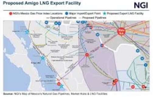 Map of Amigo LNG project, Mexico