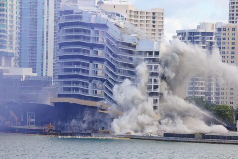 Photo courtesy of Swire Properties – Implosion of former Mandarin Oriental Hotel