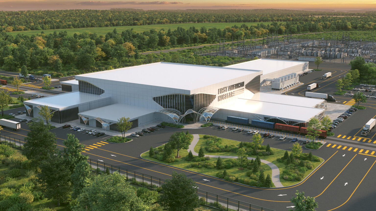 FANCO EAGL-1 SMR Regulatory Engagement Advances Construction Pathway in US Nuclear Project. Stylized rendering of a First American Nuclear (FANCO) Energy Park