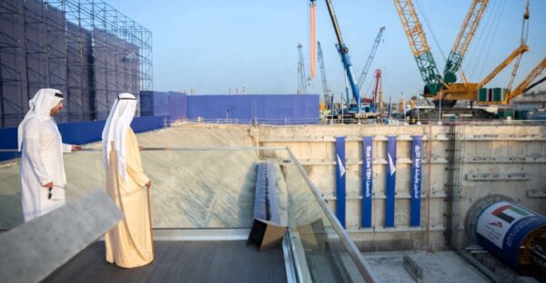 Sheikh Mohammed gave the signal to operate the tunnel boring machine known as TBM marking the start of the tunneling works.