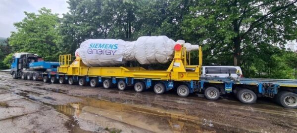 Siemens gas-fired turbines in transit. Credit: Siemens Energy