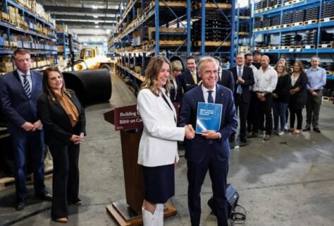 Alberta Premier Danielle Smith with Canada's Prime Minister Mark Carney.