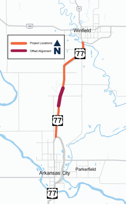 KDOT Begins $67.8 Million U.S. 77 Overhaul Between Arkansas City and Winfield