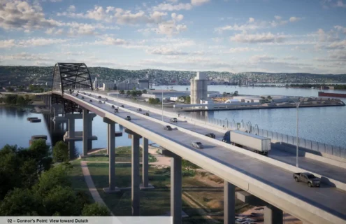 $1.8 Billion Blatnik Bridge Replacement Breaks Ground in Minnesota-Wisconsin. A rendering of the new Blatnik Bridge.
