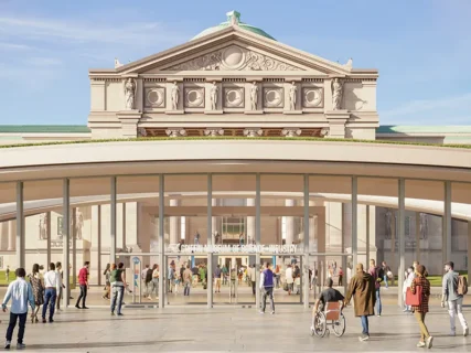 Griffin Museum of Science and Industry Plans New Welcome Hall at Historic North Portico. North Portico Welcome Hall Rendering[Credit: Renderings by Alden Studios for RAMSA] 