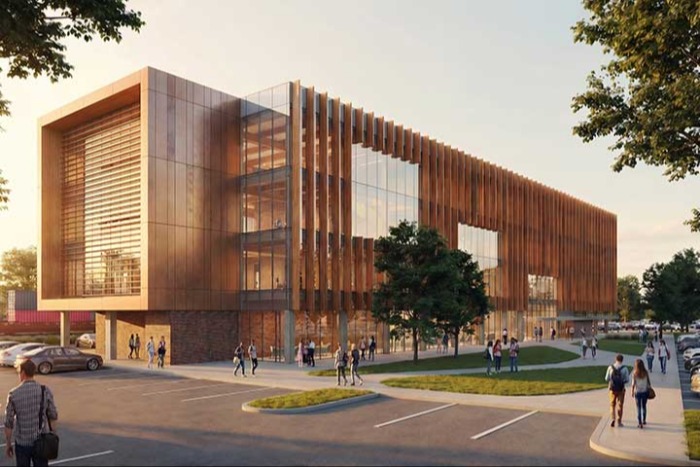 Central Michigan University breaks ground on a nearly 90,000-square-foot medical education building in Saginaw, set to open in 2028.