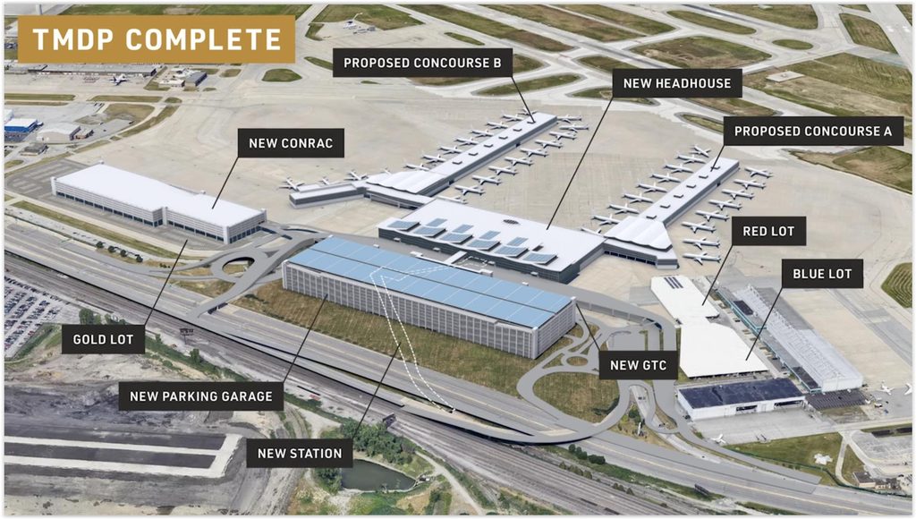 Cleveland Hopkins unveils a master plan featuring two new concourses, an on-site rental car facility, a new terminal headhouse and major transportation upgrades.