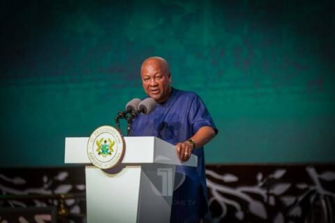 President Mahama speaking at the Mining in Motion Summit in Accra